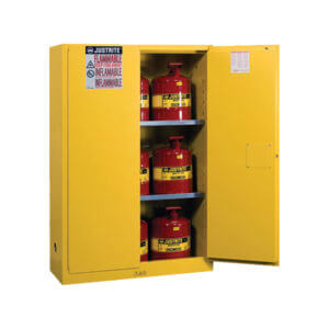 45 Gal Yellow Safety Cabinet With Can Package Justrite