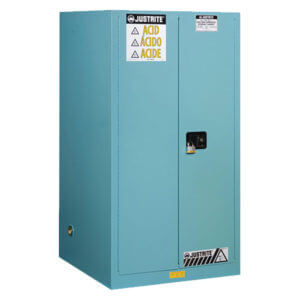 ChemCor® Corrosives Acids Safety Cabinet, 60 Gallon, 2 Self-Close Doors, Blue - #8960222