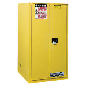 Sure-Grip® EX Flammable Safety Cabinet, 60 Gallon, 1 Bi-Fold Self-Close Door, Yellow - #896080
