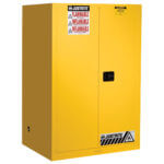 Flammable Safety Cabinet, 90 Gallon, 2 Self-Close Doors, Yellow - #899020