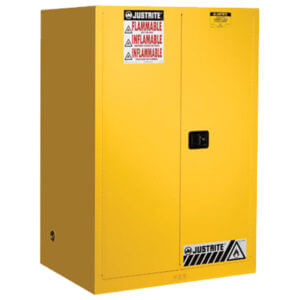 Flammable Safety Cabinet, 90 Gallon, 2 Self-Close Doors, Yellow - #899020