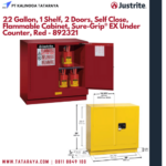 22 Gallon, 1 Shelf, 2 Doors, Self Close, Flammable Cabinet, Sure-Grip® EX Under Counter, Red - 892321