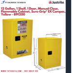 12 Gallon, 1 Shelf, 1 Door, Manual Close, Flammable Cabinet, Sure-Grip® EX Compac, Yellow - 891200