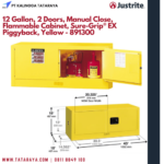12 Gallon, 2 Doors, Manual Close, Flammable Cabinet, Sure-Grip® EX Piggyback, Yellow - 891300