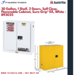 30 Gallon, 1 Shelf, 2 Doors, Self Close, Flammable Cabinet, Sure-Grip® EX, White - 893025