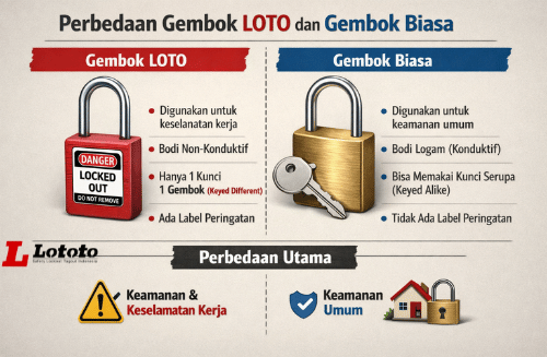 Perbedaan gembok loto dan gembok biasa