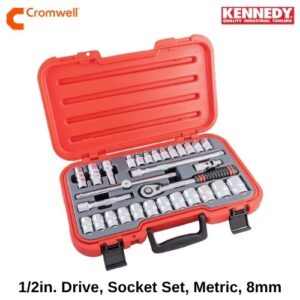 1_2in. Drive, Socket Set, Metric, 8mm - 32mm, Set of 30, Chromed Finish KEN5827940K