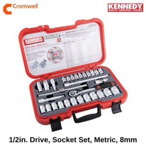 1_2in. Drive, Socket Set, Metric, 8mm - 32mm, Set of 30, Chromed Finish KEN5828820K