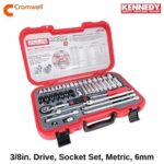 3_8in. Drive, Socket Set, Metric, 6mm - 22mm, Set of 50, Chromed Finish KEN5828810K