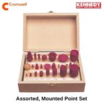 Assorted, Mounted Point Set, Aluminium Oxide, 6mm Shank KEN2503240K, Pack of 24