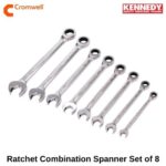 Ratchet Combination Spanner Set, 8 - 19mm, Set of 8, Chrome Vanadium Steel KEN5828864K